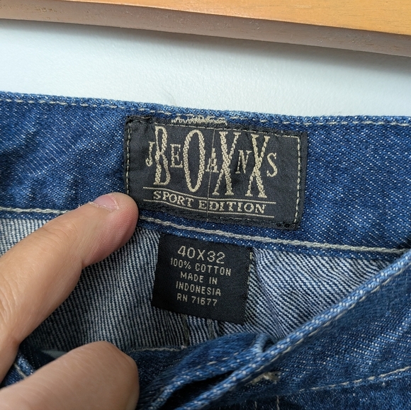 VINTAGE Y2K Boxy Jeans 40x32 100% Cotton Loose Fit Baggy Style - Picture 6 of 12